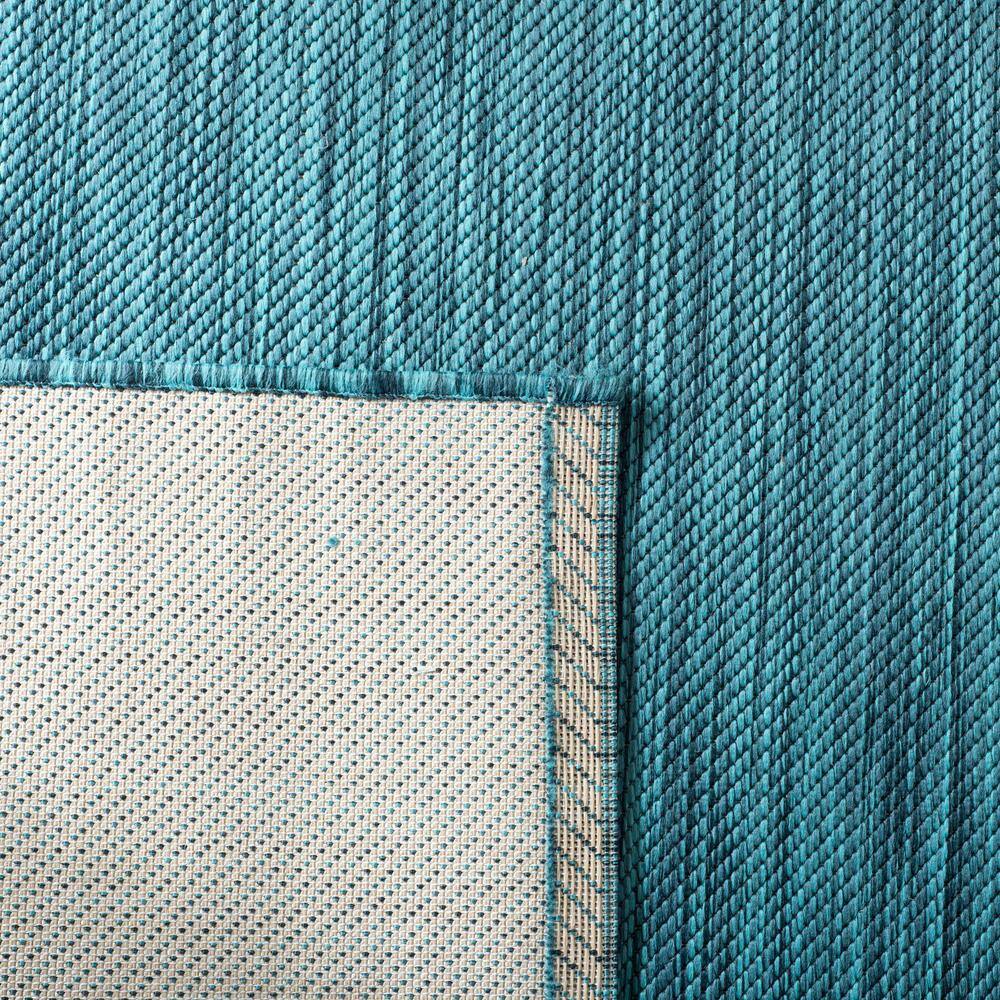 Turquoise Square Synthetic Indoor/Outdoor Area Rug, 6'-7" x 6'-7"