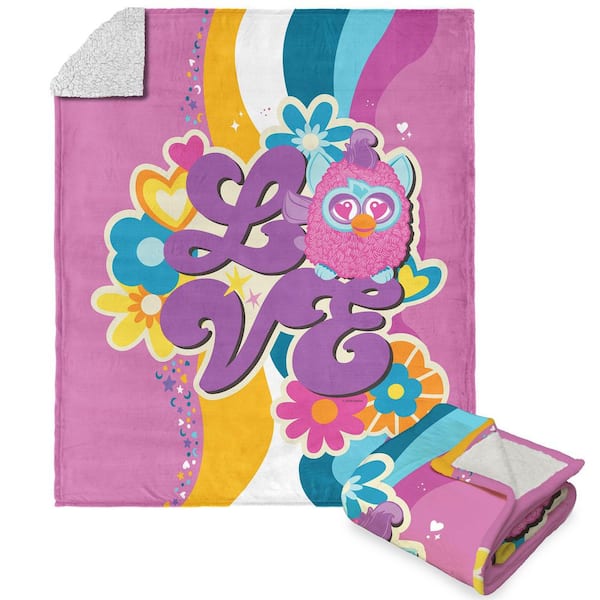 Hasbro Furby Funky Furby Silk Touch Sherpa Throw Blanket 50 x 60 in.