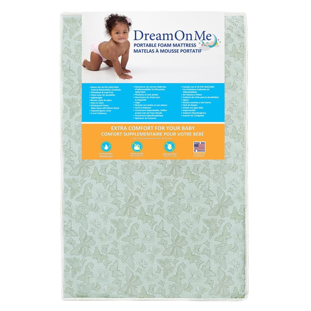 Dream On Me 3 2-Sided, Portable Mini Crib Foam Mattress -  22