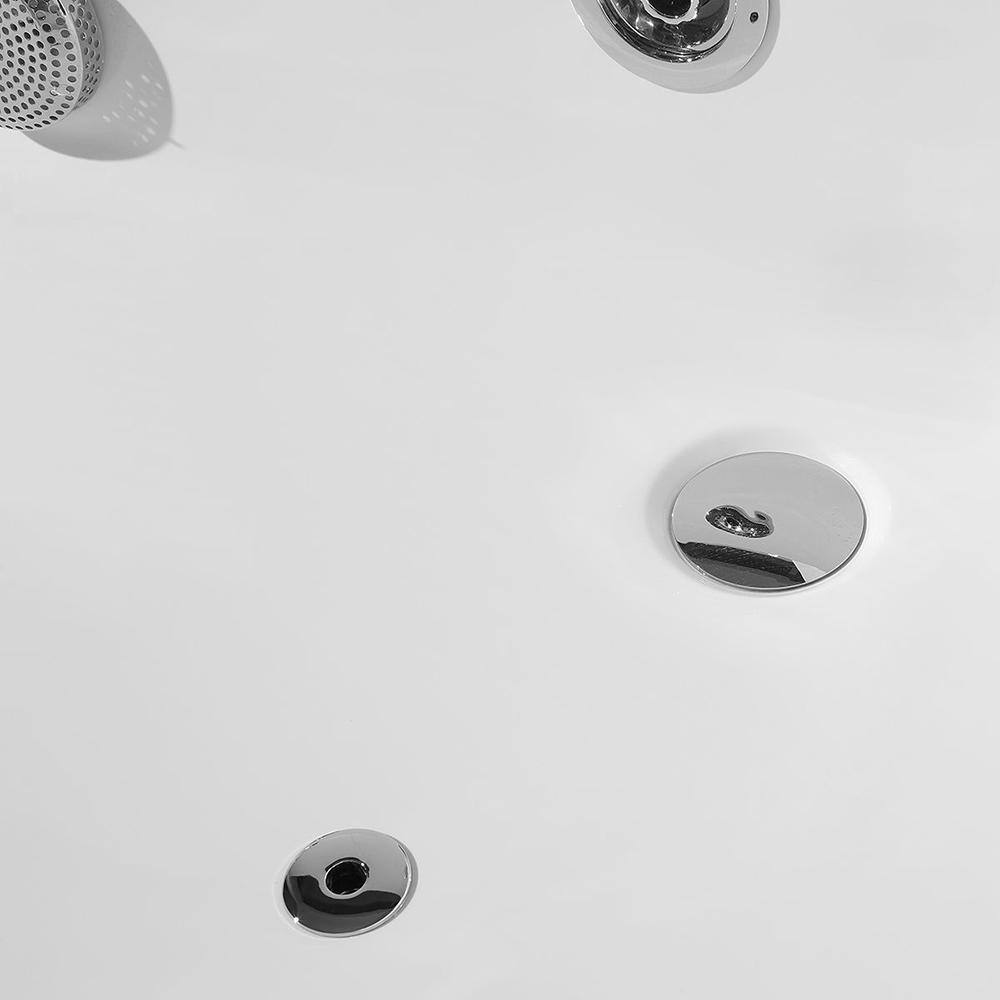 70-Inch White Acrylic Alcove Whirlpool Bathtub with Jets