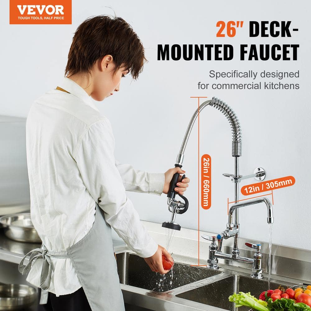Commercial Brass Kitchen Faucet with Pull-out Spray