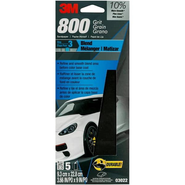 3M Wetordry 3-2/3 in. x 9 in. 800 Grit Sandpaper (5-Pack)