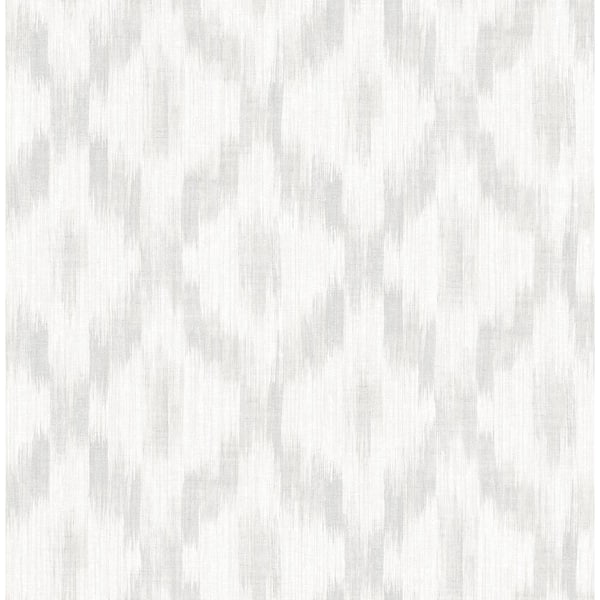 Seabrook Designs Pomerelle Ikat Flamestitch Silver & Off-White Paper Strippable Roll (Covers 56.05 sq. ft.)