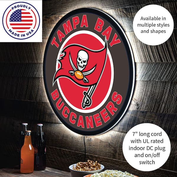 Tampa Bay Buccaneers 23 LED Retro Logo Round Wall Sign