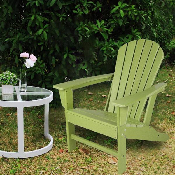 green wooden garden chairs