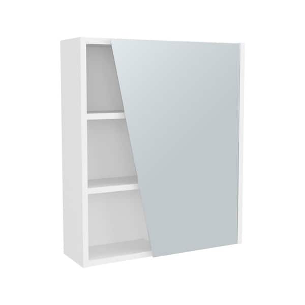 Avex White 19.7 in. W x 23.3 in. H Rectangular Particle Board Medicine Cabinet with Mirror