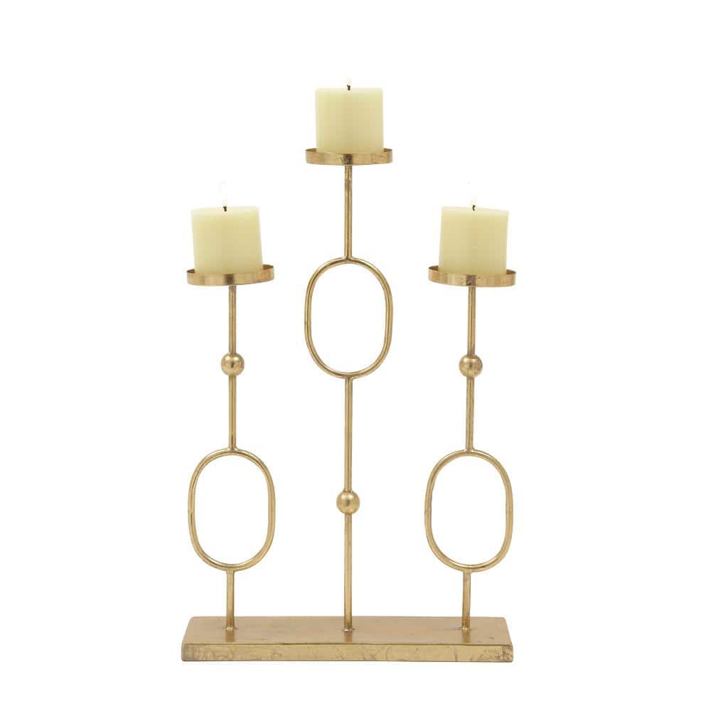 CosmoLiving by Cosmopolitan 20 in. Gold Metal Candelabra 65496 - The Home  Depot