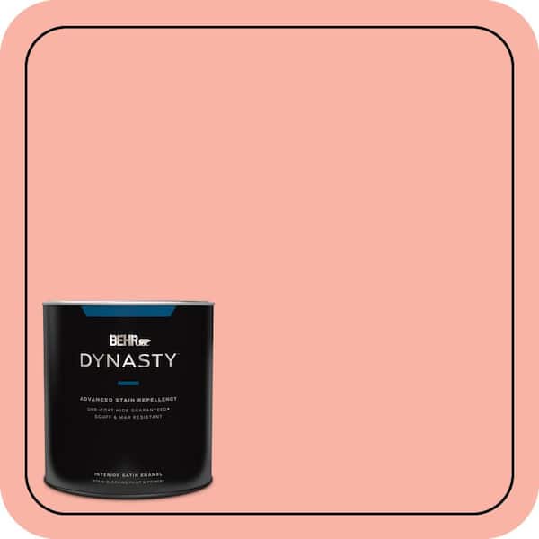 BEHR DYNASTY 1 qt. #180A-3 Just Blush Satin Enamel Interior Stain-Blocking Paint and Primer