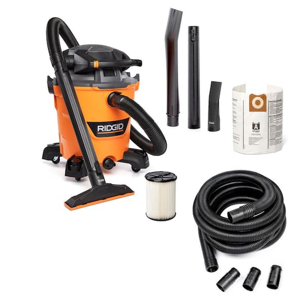 12 Gal. 6.0 Peak HP NXT Shop Vacuum HD1280 Wet Dry Vac with Detachable Blower, Filter, 20 ft. Hose and Accessories