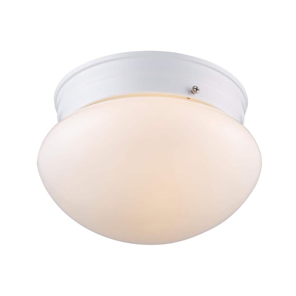 Dash 8" White Opal Glass Flush Mount Ceiling Fixture
