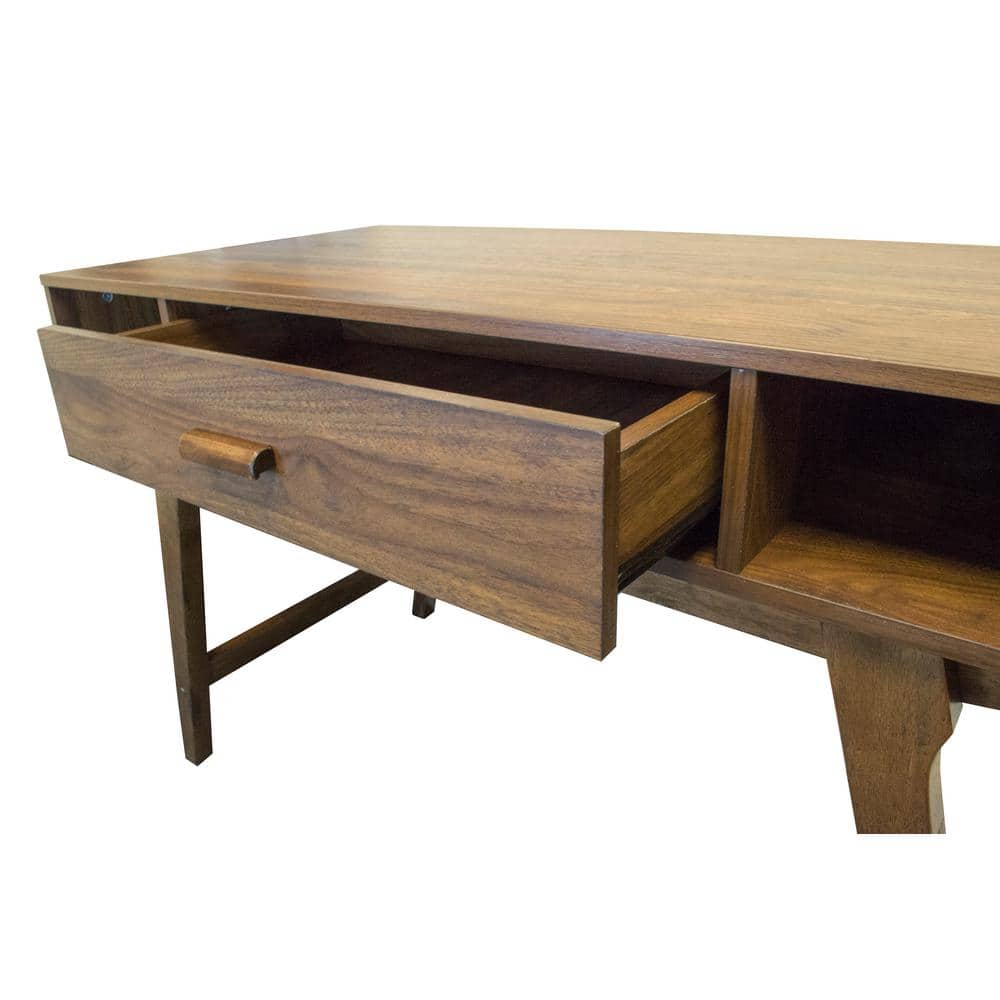 Mid Century Danish Walnut Wood Desk with Drawer