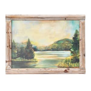 Wood Framed Nature Art Print Vintage Reproduction Forest Landscape Print 24 in. x 32 in.