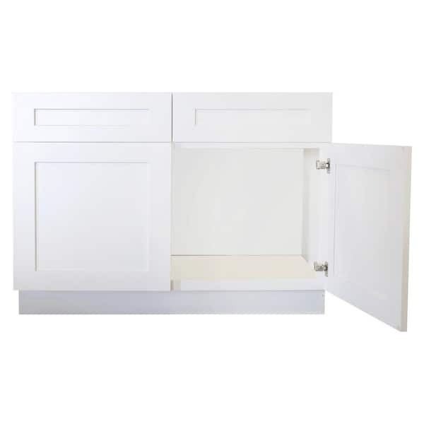Plywell Ready to Assemble 39x34.5x24 in. Shaker Sink Base Cabinet with 2 Doors in White