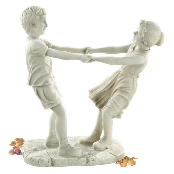 Design Toscano 18 in. H Little Girl and Boy Dancing Garden Large Statue