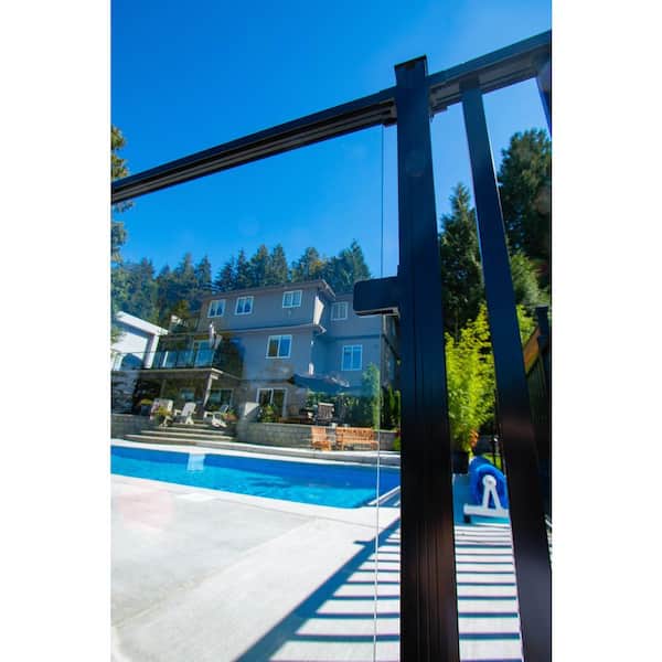 PEAK AquatinePLUS 2 in. x 3 in. x 5 in. Black Aluminum Pool Fence Picket Bracket Kit