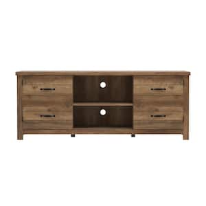 Rayborn 60 in. Knotty Oak Gaming Ready TV Stand with One Drawer Fits up to 55 in. TV with 2 Doors, Gaming Hooks, USB