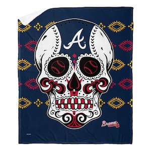 MLB Braves Candy Skull Silk Touch Sherpa Multicolor Throw