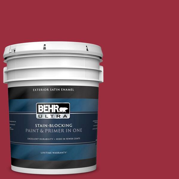 BEHR ULTRA 5 gal. #UL100-5 High Drama Satin Enamel Exterior Paint and Primer in One