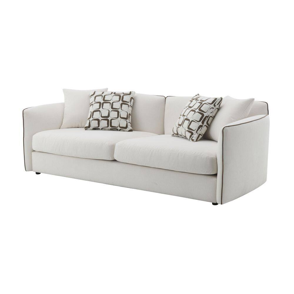 Solace 91 in. Chenille Rectangle Sofa in Beige with 4 Pillows price history on PriceWatchPro