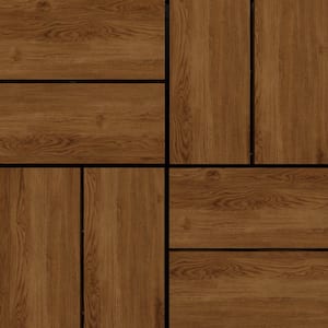 1 ft. x 1 ft. Quick Deck Tile Outdoor Solid Pine Wood Deck Tile Primed in Natural Grain (10 sq. ft. Per Box)