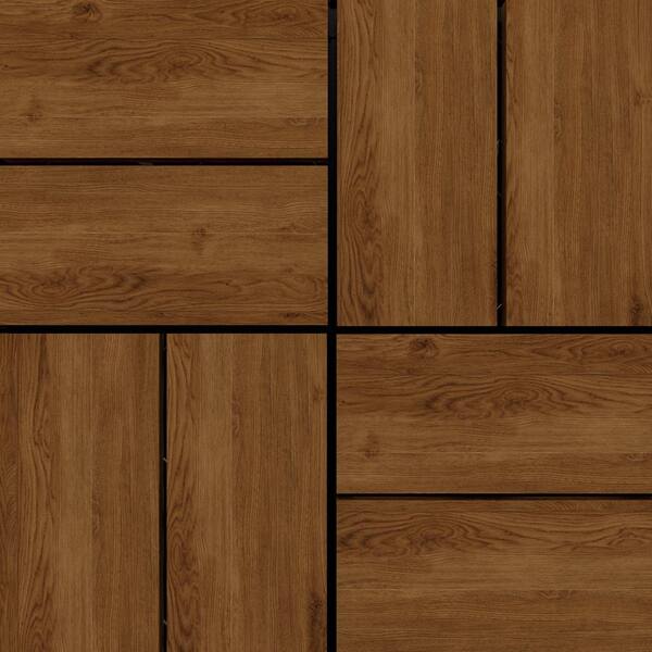 ARK DESIGN 1 ft. x 1 ft. Quick Deck Tile Outdoor Solid Pine Wood Deck Tile Primed in Natural Grain (10 sq. ft. Per Box)