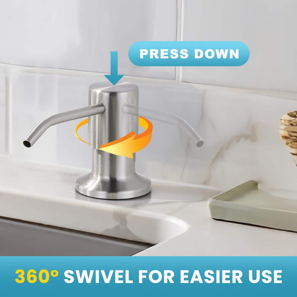 Brushed Nickel Stainless Steel Sink Mounted Soap Dispenser