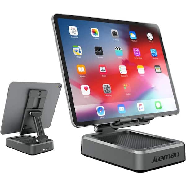 Portable Wireless Bluetooth Speaker with Tablet Stand, Gifts for Women and Men, Compatible for Phones and Tablet in Gray