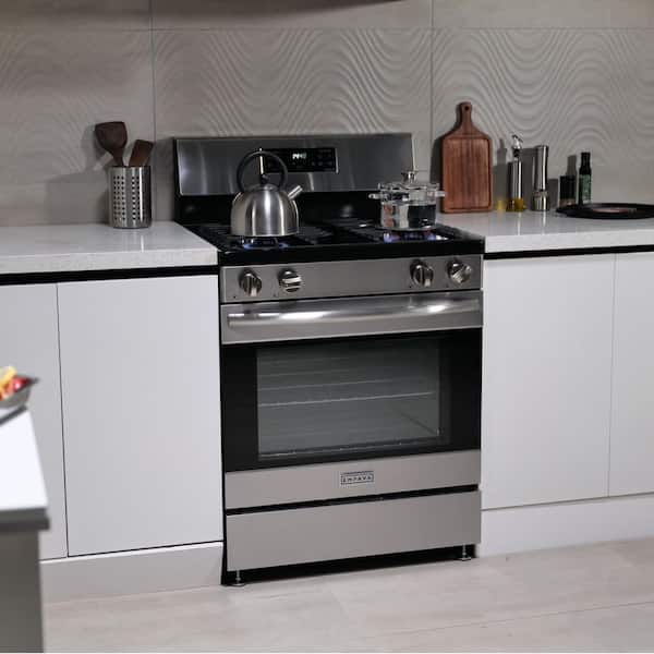 30 in. Natural Gas Range with 4 Burners, Single Oven, 18K BTU, Rear Control, with Bottom Storage Drawer