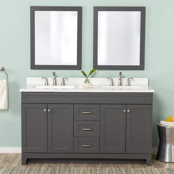 Custom Bathroom Cabinets - Curved Face Sinks Two Level Vessel Sinks