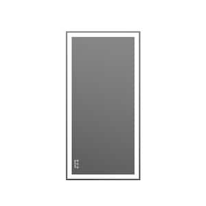 48 in. W. x 24 in. H Rectangular Framed Anti-Fog Lighted Wall Bathroom Vanity Mirror in Silver