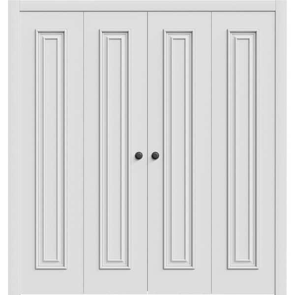 7811 96 in. x 96 in. Sold Core White Enamel Color Wood Bi-fold Door with Hardware