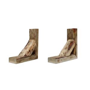 Barnwood Solid Wood Decor 3-1/2 in. W x 8 in. H x 8 in. D Vintage Farmhouse Natural Barnwood Bracket (Case of 2)