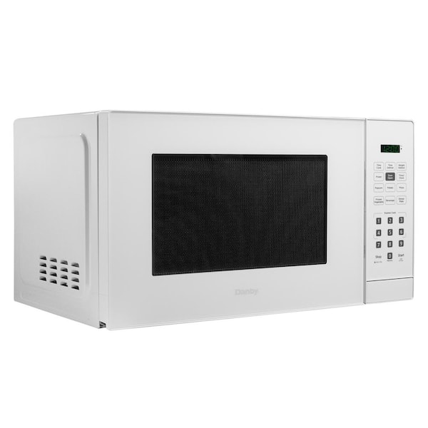 20.56 in. 1.1 cu. ft. Countertop Microwave in White with Auto Cook, Express Cook, Child Safety Lock