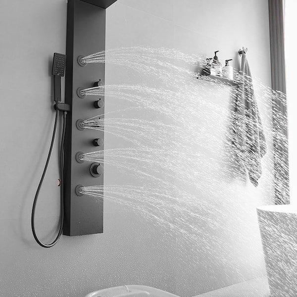 Bathroom Shower Head 5 Modes Adjustable Jetting Rainfall Shower