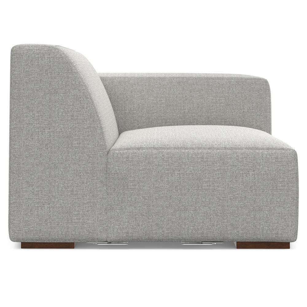 Denver Pale Grey 44-inch Right-Arm Sofa Module in Performance Fabric