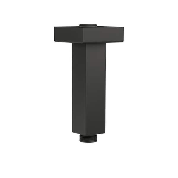 3 in. Ceiling Mount Straight Shower Arm with Escutcheon in Matte Black