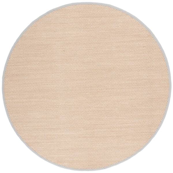 Natural Fiber 6 ft. x 6 ft. Maize/Beige Border Round Rug