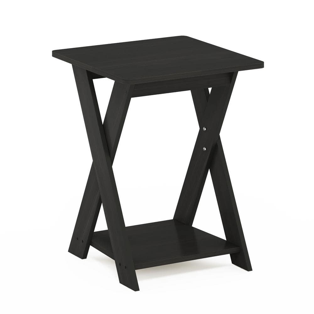 Espresso Modern Engineered Wood Rectangular End Table with Shelf