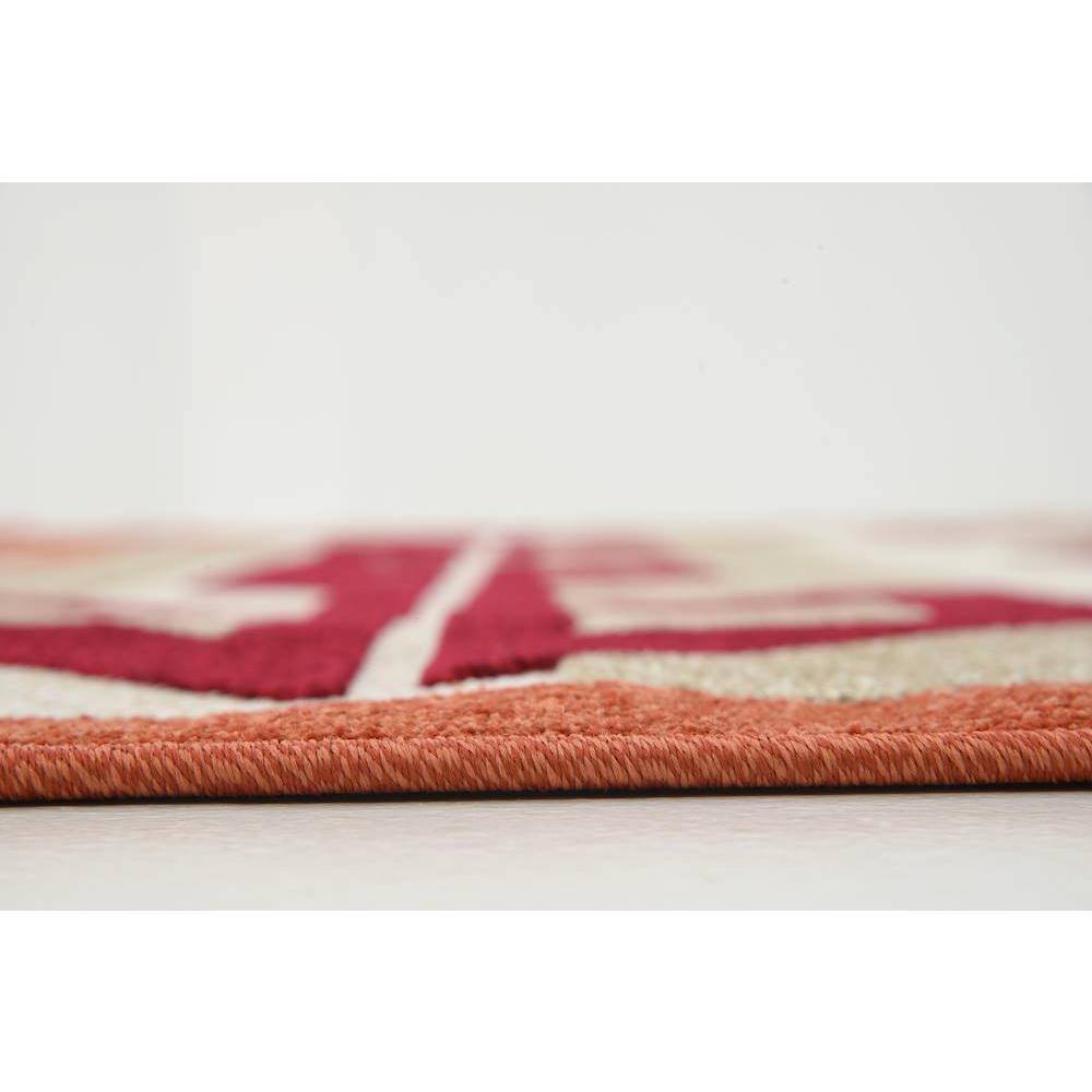 Burgundy and Beige Geometric 8' x 10' Outdoor Area Rug