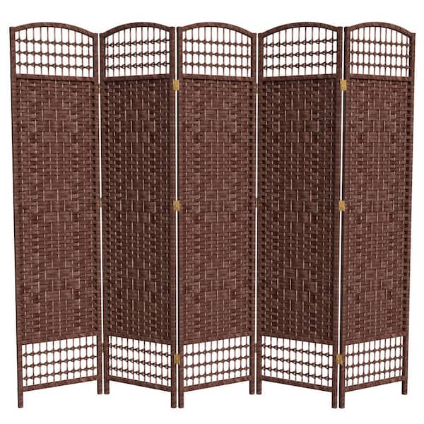 5.5 ft. Dark Red 5-Panel Room Divider