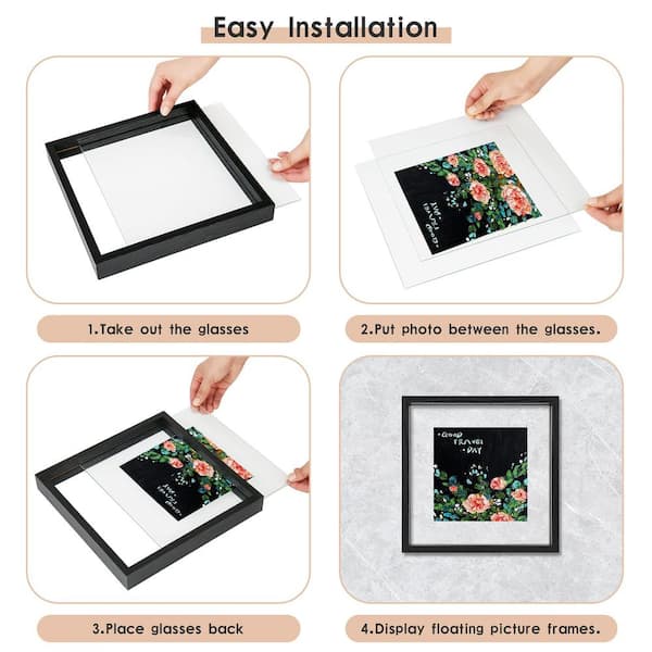 The Display Guys - Black Wooden Square Profile Picture Frame With Mat -  Wall Mounting - Tabletop Display - 11 x 14 - Value 2-Pack : :  Home