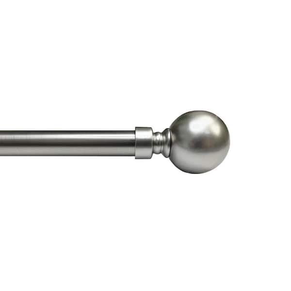 Versailles Home Fashions Escencial 36 in. - 72 in. Adjustable Single 1 in. diam. Orb Rod in Brushed Nickel