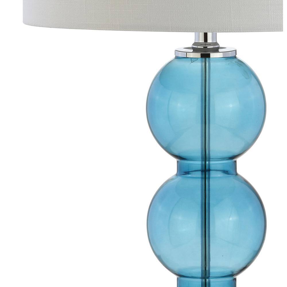 Bella 27" Sky Blue Glass Triple-Sphere Table Lamp Set