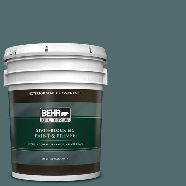 BEHR ULTRA 5 gal. #PPU12-02 Sequoia Lake Semi-Gloss Enamel Exterior Paint & Primer