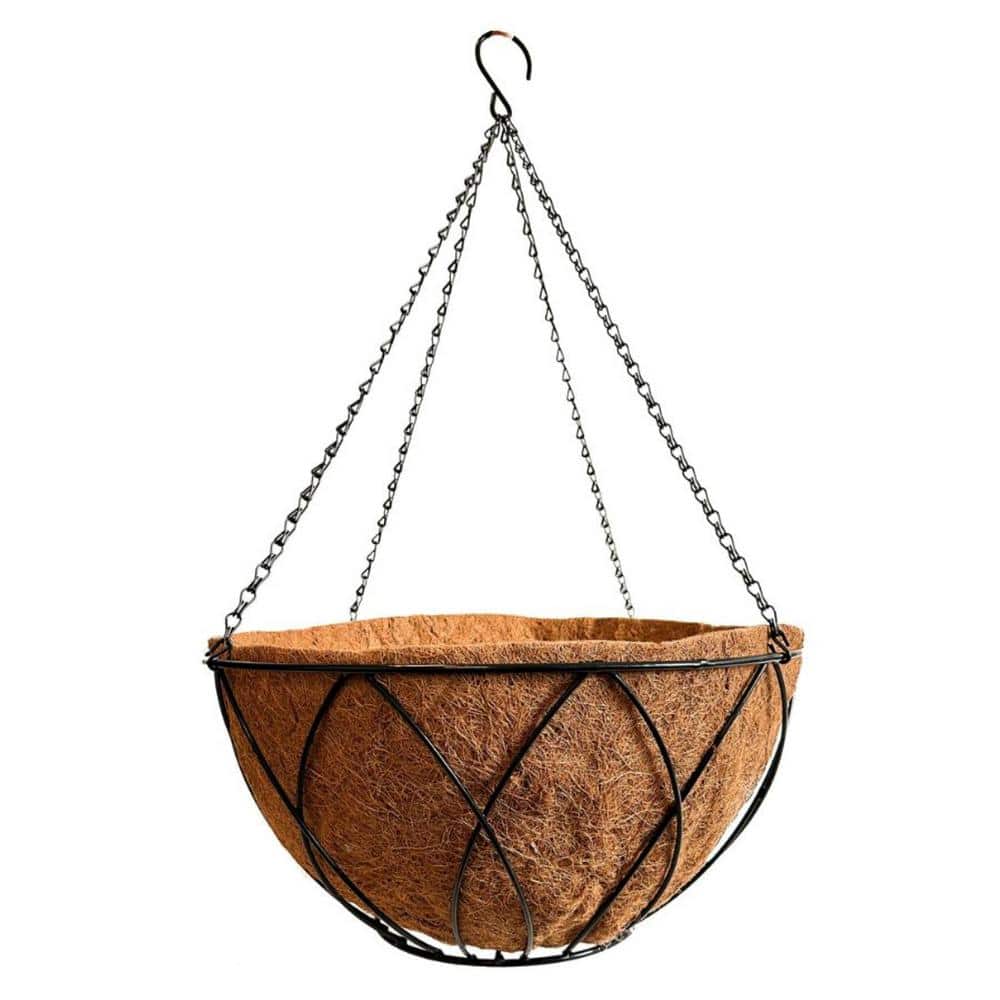 20 in. Plant Fiber Devon Hanging Basket with AquaSav Coconut Fiber Liner** top wire has a split **