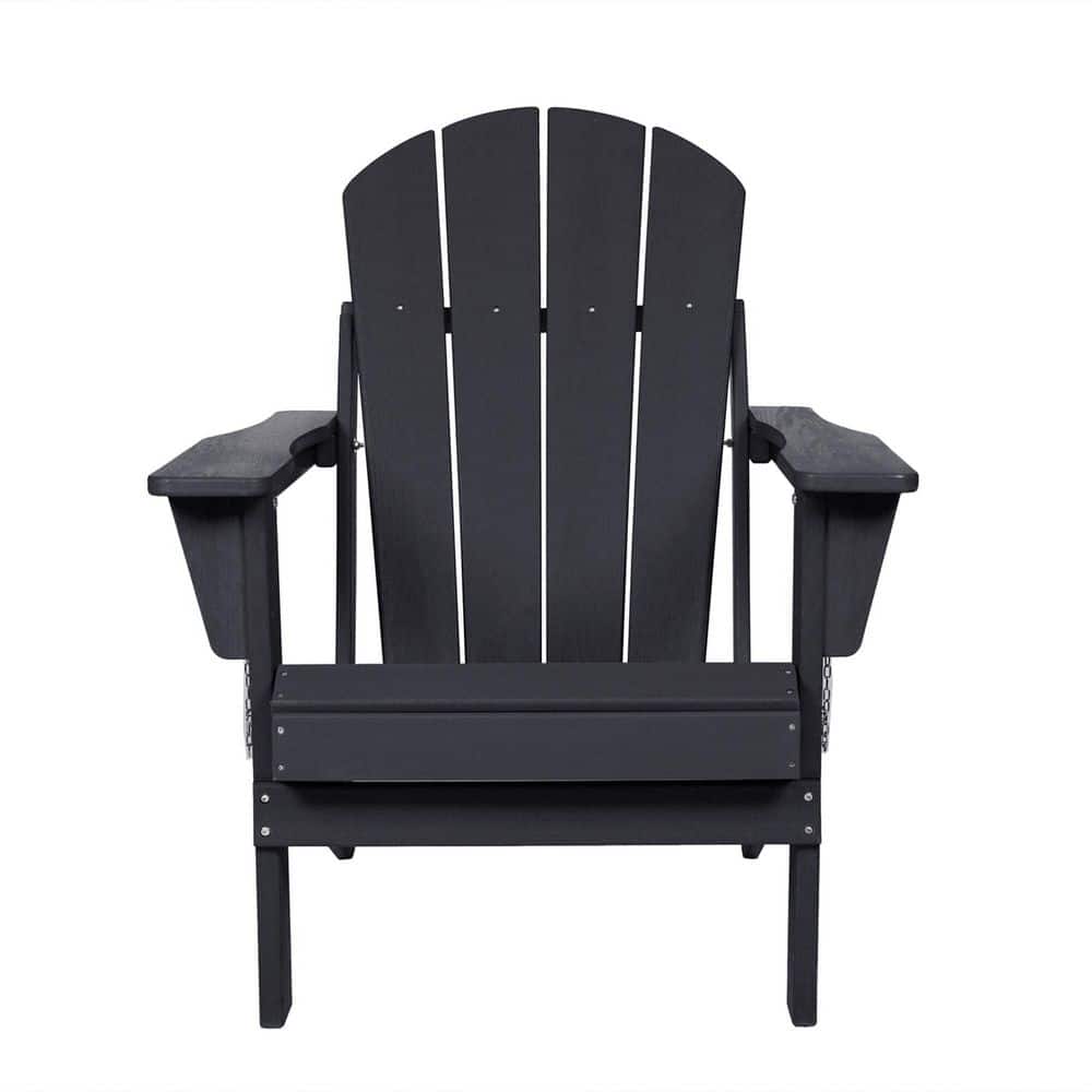 Folding Adirondack Outdoor Dining Chair in Black with Side Table of 3 price history on PriceWatchPro