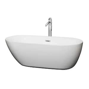 Wyndham Collection Soho 5 ft. Center Drain Soaking Tub in White 