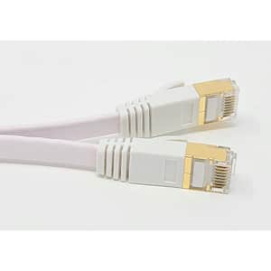 LAN 10m CAT6 Ultra-Thin Flat Ethernet Network LAN Cable Color : White Patch Lead RJ45 . Black