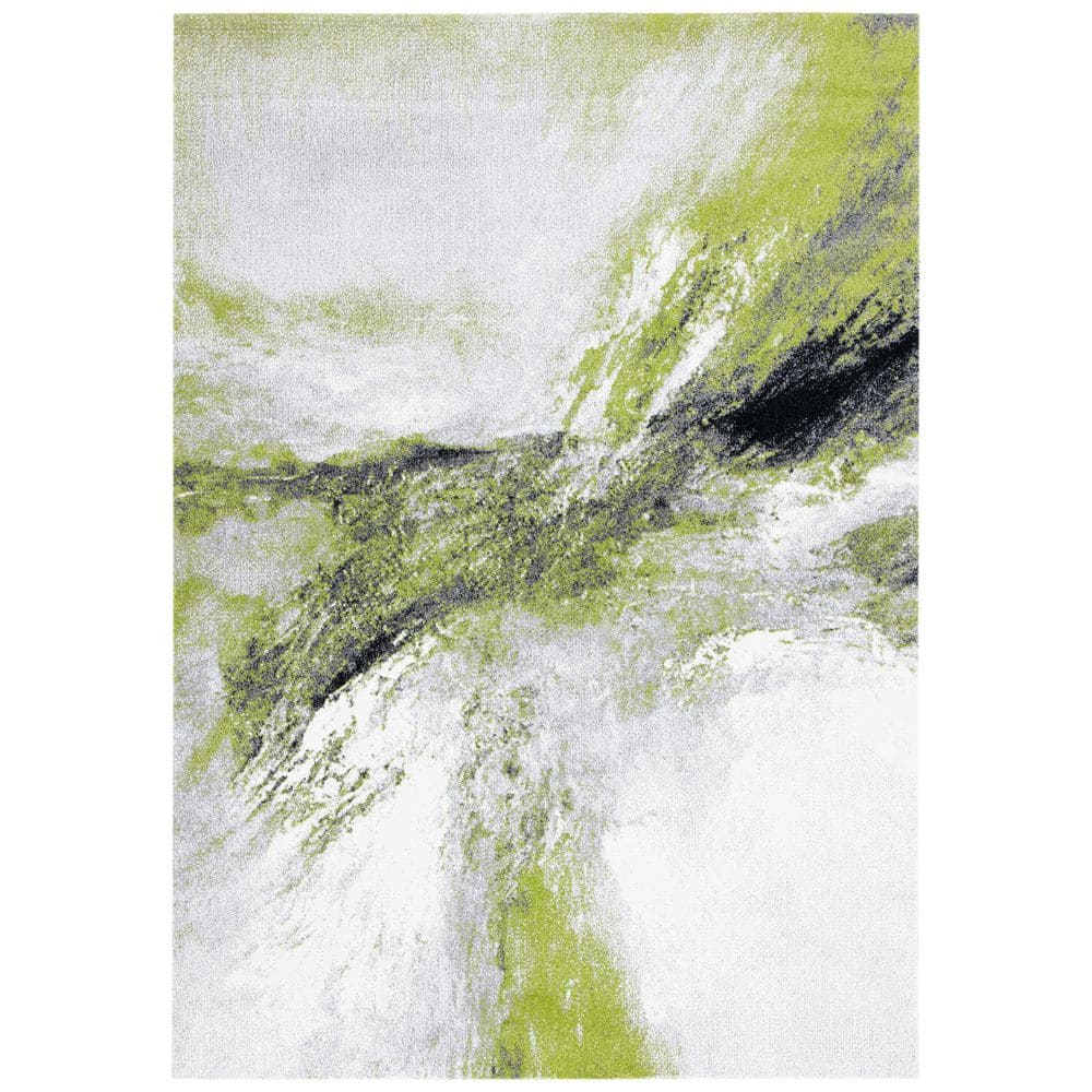 SAFAVIEH Galaxy 2 ft. x 4 ft. Gray/Green Abstract Area Rug GAL117F-24 ...