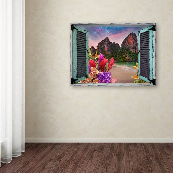 Elongated Window On Canvas by Joval Framed with LED Light Landscape Wall  Art 16 in. x 24 in.